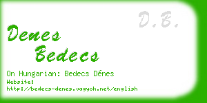 denes bedecs business card