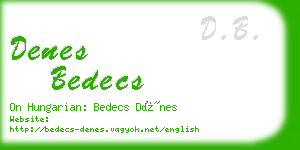 denes bedecs business card